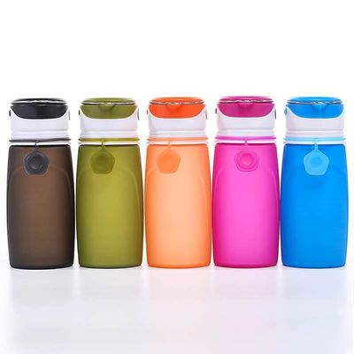 550ML Bpa Δωρεάν Διαυγές Υπερίγραμμα Δυνατό να αναδιπλωθεί γυμναστήριο Αθλητισμός Παιδιά Σιλικόνιο μπουκάλι νερού με φως LED για ενήλικες