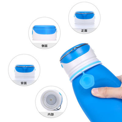 550ML Bpa Δωρεάν Διαυγές Υπερίγραμμα Δυνατό να αναδιπλωθεί γυμναστήριο Αθλητισμός Παιδιά Σιλικόνιο μπουκάλι νερού με φως LED για ενήλικες