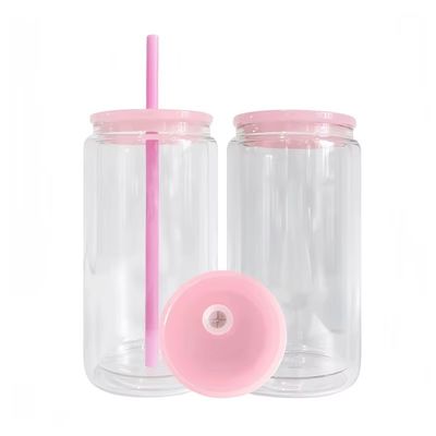 Χρωματιστή γυάλινη φιάλη 16oz για κούπες μπύρας και φορητό νερό φρούτων Εύκολο σχεδιασμό