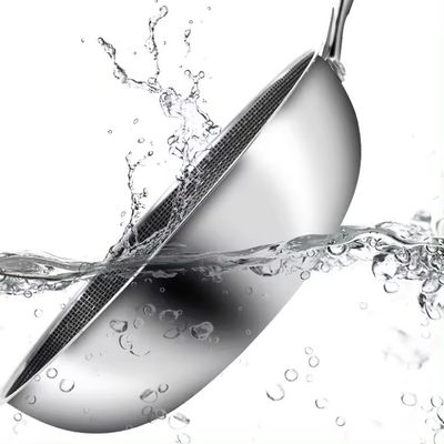 32 εκατοστά 34 εκατοστά ανθεκτικό Wok Pot με γυάλινο καπάκι από αντιβακτηριακό ανοξείδωτο χάλυβα 304