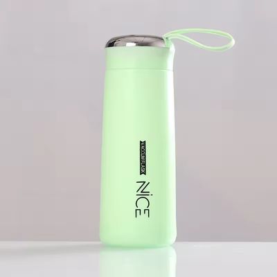400 ml γυάλινο μίνι εξωτερικό φορητό στεγανό μπουκάλι νερού με λανιάρδο για προώθηση