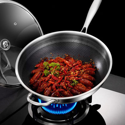 Αειφόρος 316 από ανοξείδωτο χάλυβα Wok 32cm 34cm Διπλό πλάτος Screen Honeycomb Cookware