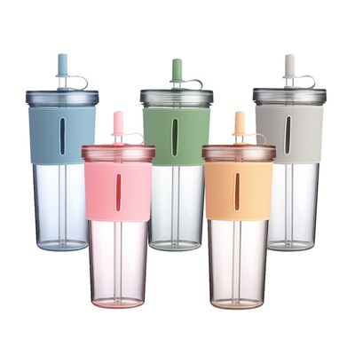 Προσαρμοσμένο λογότυπο πλαστικό καφέ 700ml φορητό αδιάβροχο επαναχρησιμοποιήσιμα φλιτζάνια για νερό καφέ τσαγιού