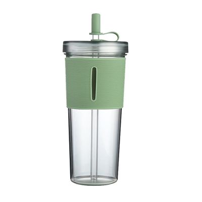 Εκδρομική κατασκήνωση Custom Logo Double Wall Milk Tea Straws Cup 700ml με σιλικόνιο