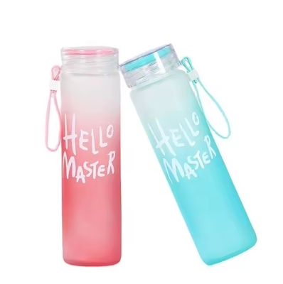 Αειφόρος 500ml BPA δωρεάν Custom LOGO Gradient παγωμένο γυαλί μπουκάλι νερού φλιτζάνι για φοιτητή