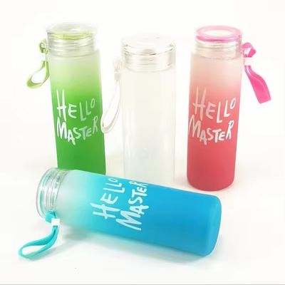 Αειφόρος 500ml BPA δωρεάν Custom LOGO Gradient παγωμένο γυαλί μπουκάλι νερού φλιτζάνι για φοιτητή