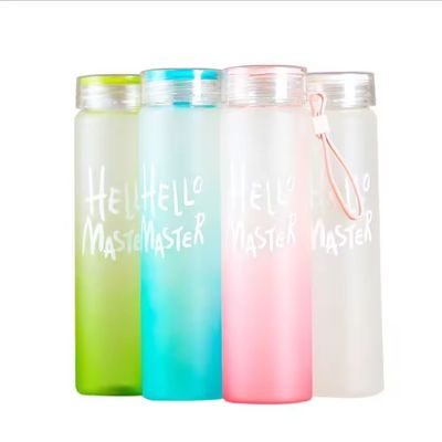 Αειφόρος 500ml BPA δωρεάν Custom LOGO Gradient παγωμένο γυαλί μπουκάλι νερού φλιτζάνι για φοιτητή