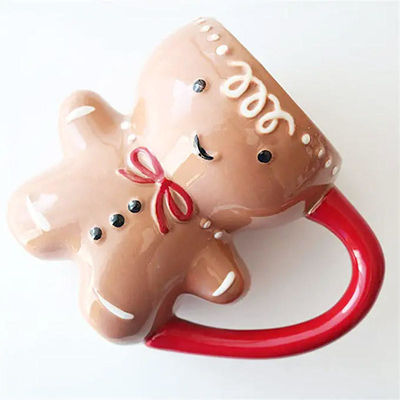 HANDGRIP 3D Cartoon 10OZ Γλυκά Δώρα Κεραμικό Ζαχαροπλακάκι Άντρας Καφέ Κούπα για τα Χριστούγεννα