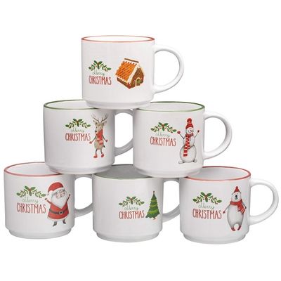 14 OZ Χριστουγεννιάτικη κούπα καφέ με αστείο Santa Design Custom Cups ζεστή σοκολάτα