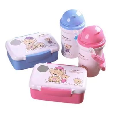 500 ml Straw Kettle πλαστικό κουτί με ποτήρι νερού τέλειο για ποικιλία μεσημεριανού φαγητού