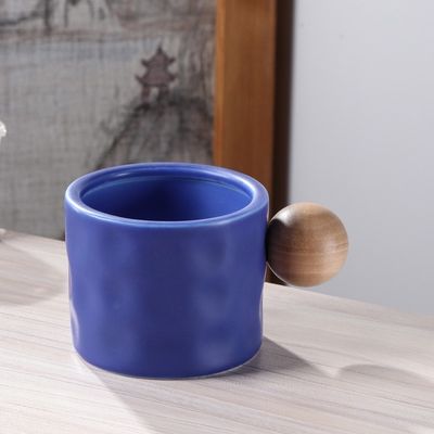 330ml Μπλε και Λευκό Κεραμική Κούπα Καφέ Με Γεροειδή Κουφί για Επαγγελματικά Δώρα