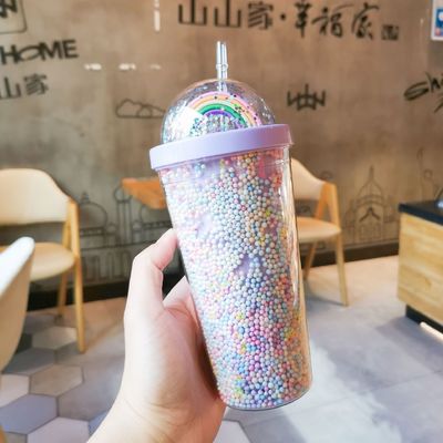 Δύο τοίχοι 550 ml Bpa Free Glitter παγωτό Tumbler για ταξιδιωτικό φιλικό