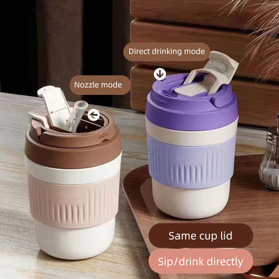 400 ml/550 ml φορητά φλιτζάνια καφέ επαναχρησιμοποιήσιμη κούπα καφέ με κάλυμμα και άχυρο 2024 σχεδιασμός