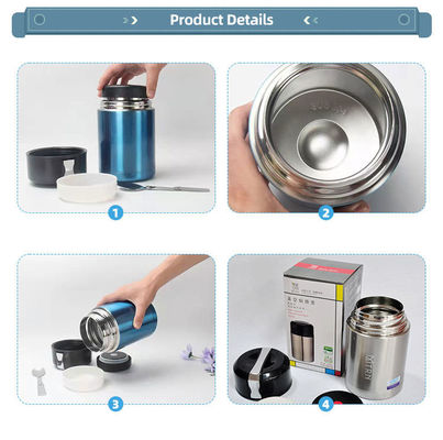 Φιαλίδια κενού 500ml Απομονωμένο διπλό τοίχωμα από ανοξείδωτο χάλυβα κουτί μεσημεριανού γεύματος για βρεφική τροφή προσαρμοσμένο λογότυπο