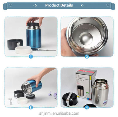 500 ml χωρητικότητα από ανοξείδωτο χάλυβα Ατμομόνωση τροφίμων θερμότερο δοχείο θερμοσυσκευής θερμό