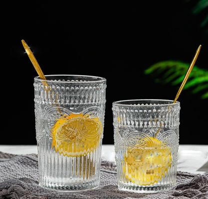 380 ml Ρέτρο Γκολντ Βόρτερ Γυάλινο Κύπελλο Ηλιόφυλλο Γυάλινο Κύπελλο Πίσιμου νερού