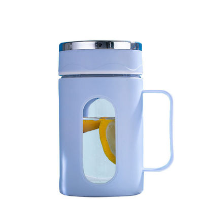 500 ml γυαλί εξαιρετικό δώρο φοιτητής απλή απρόσκοπτη τρύπα γραφείο μπουκάλια νερού με καπάκι και λαβή