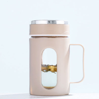 500 ml γυαλί εξαιρετικό δώρο φοιτητής απλή απρόσκοπτη τρύπα γραφείο μπουκάλια νερού με καπάκι και λαβή