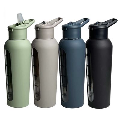 Προσαρμοσμένο λογότυπο Αποδεκτό 700 ml/1000 ml φορητό γυάλινο μπουκάλι με χρονική σφραγίδα
