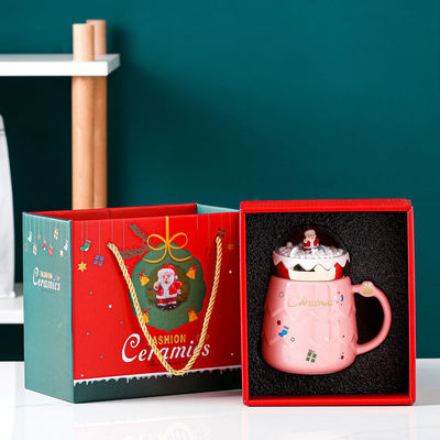 Κεραμικό Εναμέλ Tumbler Set Κόκκινη Κούπα Για Χριστουγεννιάτικο Δώρο Καφέ Γάλα Νερό Κούπα Λειτουργία