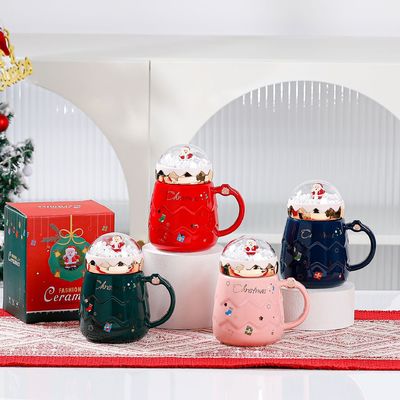Κεραμικό Εναμέλ Tumbler Set Κόκκινη Κούπα Για Χριστουγεννιάτικο Δώρο Καφέ Γάλα Νερό Κούπα Λειτουργία