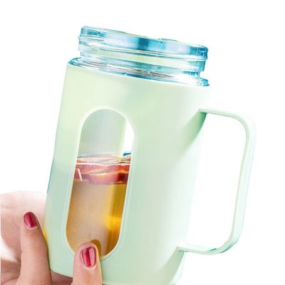 Υπηρεσιακή αρωματική κούπα τσαγιού καφέ 500ml γυάλινο φλιτζάνι με προσαρμοσμένο χρώμα κάλυμμα και λαβή