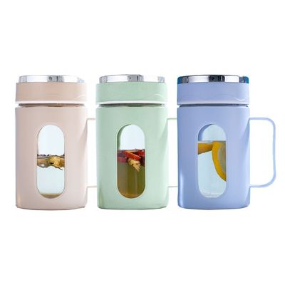 Υπηρεσιακή αρωματική κούπα τσαγιού καφέ 500ml γυάλινο φλιτζάνι με προσαρμοσμένο χρώμα κάλυμμα και λαβή