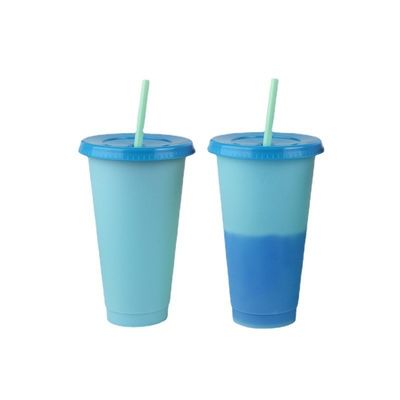 16oz/24oz BPA δωρεάν πλαστικό φλιτζάνι καφέ μπουκάλι κρύου νερού με καπάκι και άχυρο ιδανικό για καθημερινή χρήση