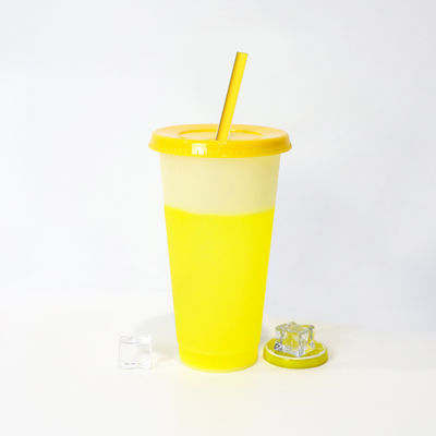 Αδιαβρωτικά 16oz 24oz BPA ελεύθερα πλαστικά φλιτζάνια καφέ φιάλες κρύου νερού με κάλυμμα και άχυρο
