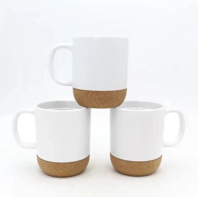 450ml Cork Base Stoneware Matte Ceramic Καφέ Κούπα με Κεπάκι PP Τέλειο Φεστιβάλ Δώρο