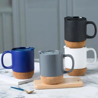 450ML Custom Logo Ματ Μαύρο Λευκό Κεραμικό Καφέ Με Κεπάκι PP