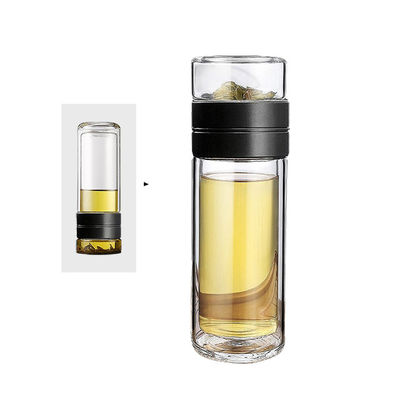 Προσαρμοσμένο λογότυπο Sublimation Clear Glass Tumbler Drink Glass Water Bottle με φίλτρο