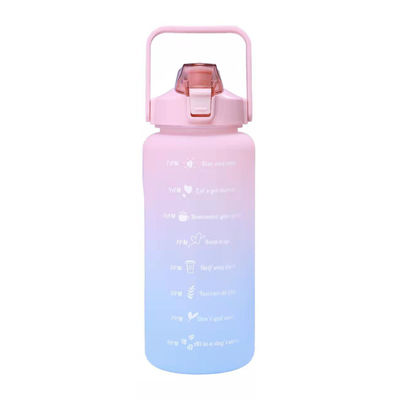 2L γυμναστική πλαστική μπουκάλι shaker με ελατήριο καπάκι για εξωτερικά αθλήματα και εραστές Unisex