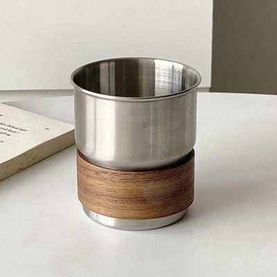 Εξωτερική κατασκήνωση Custom 290ml Ατσάλινο ταξιδιωτικό φλιτζάνι καφέ με άχυρο και καπάκι