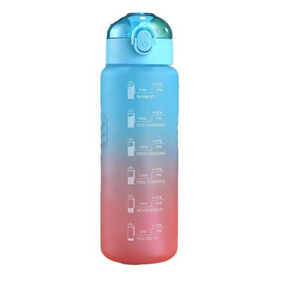 1000 ml πλαστικό φλιτζάνι προοδευτικό χρώμα μπουκάλι χωρίς BPA εξωτερική γυμναστική αθλητικό φλιτζάνι με άχυρο