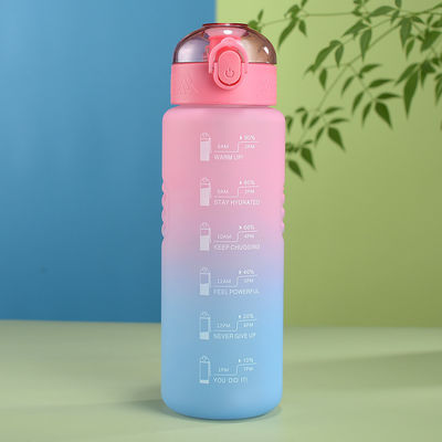 1000 ml πλαστικό φλιτζάνι προοδευτικό χρώμα μπουκάλι χωρίς BPA εξωτερική γυμναστική αθλητικό φλιτζάνι με άχυρο