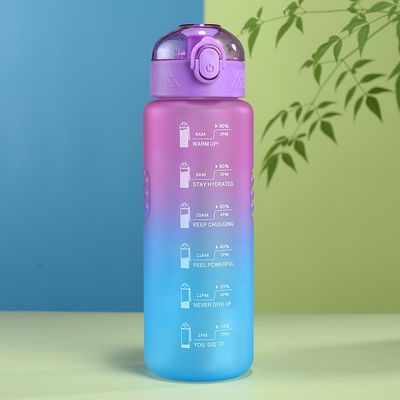 1000 ml πλαστικό φλιτζάνι προοδευτικό χρώμα μπουκάλι χωρίς BPA εξωτερική γυμναστική αθλητικό φλιτζάνι με άχυρο