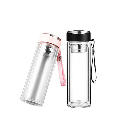 Διπλό τοίχωμα γυάλινο tumbler με τσαγιού INFUSER για sublimation εκτύπωση σε χαμηλή MOQ