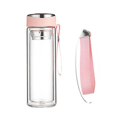 Διπλό τοίχωμα γυάλινο tumbler με τσαγιού INFUSER για sublimation εκτύπωση σε χαμηλή MOQ