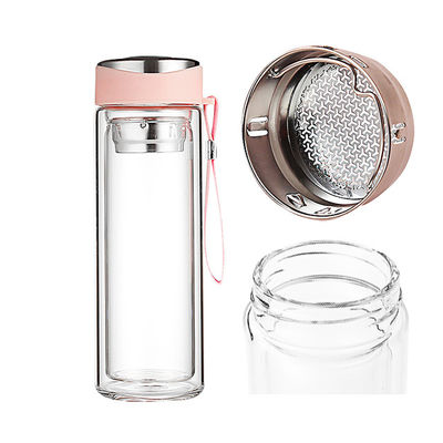 Διπλό τοίχωμα γυάλινο tumbler με τσαγιού INFUSER για sublimation εκτύπωση σε χαμηλή MOQ