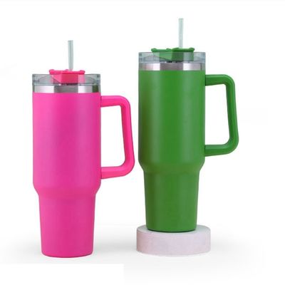 304 Ατσάλινο Κύπελλο Ατμομόνωση 40 Oz Tumbler με λαβή και άχυρο με 1