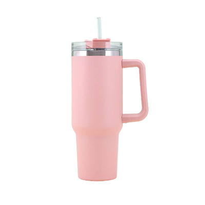 304 Ατσάλινο Κύπελλο Ατμομόνωση 40 Oz Tumbler με λαβή και άχυρο με 1