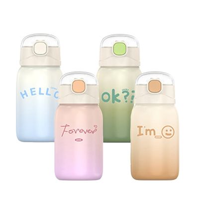 Φοιτητές φορητές 350/450 ml ατσάλινες κατσαρόλες με άχυρο και θερμομόνωση