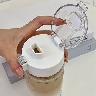 Ανθεκτικό στη θερμότητα PC πλαστικό μπουκάλι Flip Top Στυλάτο μπουκάλι νερού με αφαιρούμενο στεγνωτήρα
