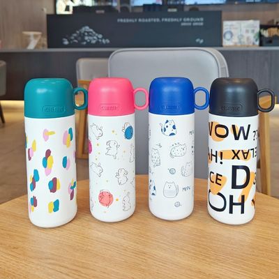 316 Ατσάλινο Παιδιά μπουκάλι νερού Γλυκό Tumbler Cup Φορητό Θερμό εξωτερικών αθλητικών μπουκαλιών με κάλυμμα