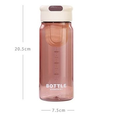 Φοιτητική καλοκαιρινή μόδα 650ml πλαστικό μπουκάλι νερού με στεγνωτήρα και φορητό σχέδιο