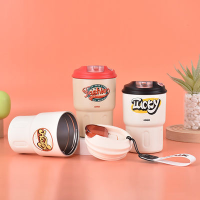 350 ml Καλό σχεδιασμό από ανοξείδωτο χάλυβα διπλό τοίχωμα Ατμομόνωση καφέ κούπα με καπάκι
