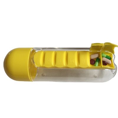 Βραστικό νερό Πολυλειτουργικό 600ML 2 σε 1 καθημερινό πλαστικό μπουκάλι νερού με θήκη χάπι επτά ημερών