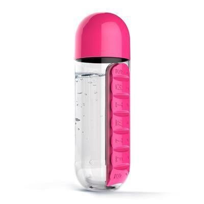Βραστικό νερό Πολυλειτουργικό 600ML 2 σε 1 καθημερινό πλαστικό μπουκάλι νερού με θήκη χάπι επτά ημερών