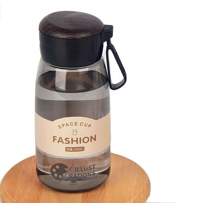 Πίσω στο σχολείο 380ml φορητό μπουκάλι νερού για κορίτσια διαφανές πλαστικό μπουκάλι